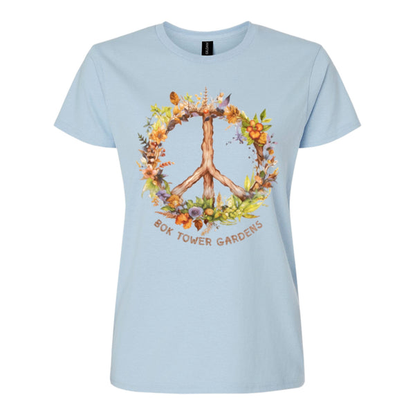 Ladies Bok Tower Peace Flowers Tee Shirt