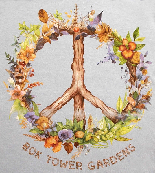 Ladies Bok Tower Peace Flowers Tee Shirt
