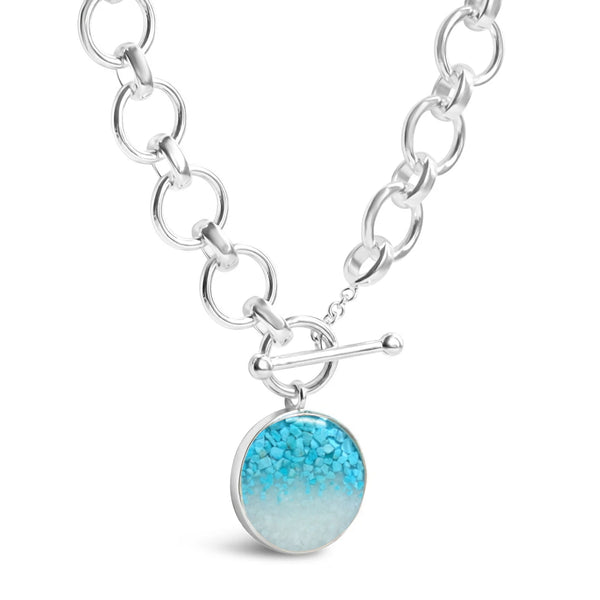 Mediterranean Necklace Turquoise & White Marble Gradient