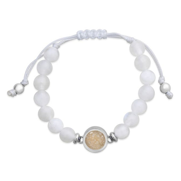 Round Beaded Bracelet - Moonstone Adjustable