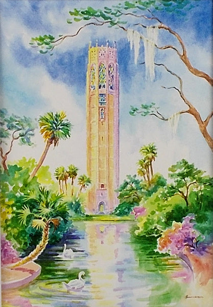 Bok Tower  Watercolor Prints