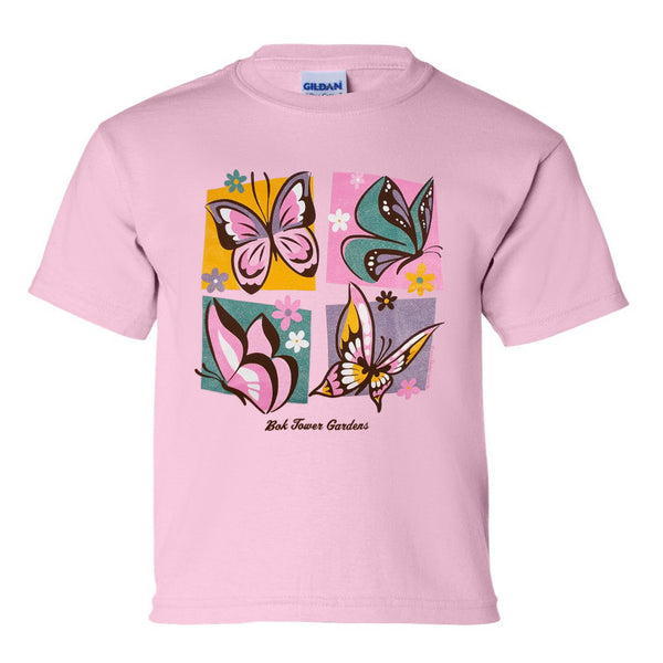 Youth Tee Shirt - Butterfly Squares